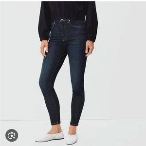 Everlane curvy high rise skinny jeans, size 28, dark blue